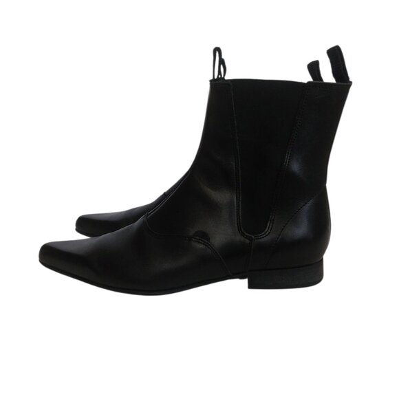 Underground England Black Leather Chelsea Winklepicker Boots Goth UK 10 / US 11 - Picture 2 of 15